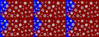 Kırmızı renkte çiçekler. Raster illüstrasyonu. Küçük çiçekte sevimli çiçek deseni var..