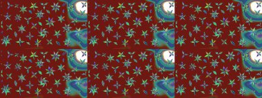 Kırmızı renkte çiçekler. Düz Çiçek Elementleri Tasarım Raster illüstrasyonu. Renkli Bahar Teması eskiz kalıbı. Çiçek eskiz kalıbı geçmişi.