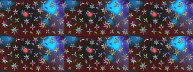 Raster deseni. Çiçekli çiçek deseni, suluboya. Küçük çiçekte güzel bir çiçek deseni..