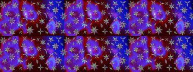 Düz Çiçek Elementleri Tasarımı. Renkli Bahar Teması eskiz kalıbı. Raster illüstrasyonu. Menekşe renginde zarif çiçekler ve suluboya..