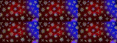 Raster illüstrasyonu. Kahverengi renkli çiçekler. Çiçek süslemeli çizim deseni.