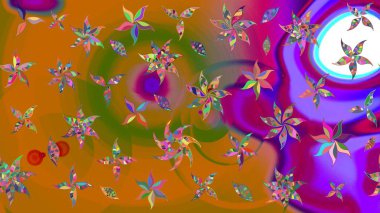 Taslak dekoratif arka plan, çiçek mandala. Turuncu renklerde. Çiçek. Raster illüstrasyonu.