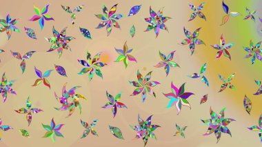 Küçük çiçekteki sevimli çiçek deseni. Bej renkli çiçekler. Raster illüstrasyonu.