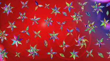 Raster illüstrasyonu. Çizim kalıbı. Kırmızı renklerde. Renkli süs kenarı. Hint süsü. Çiçek duvar kağıdı.