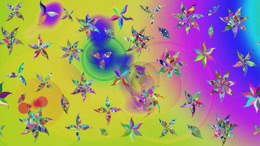 Renkli Bahar Teması eskiz kalıbı. Güzel çiçek deseni. Sarı renkli çiçekler. Düz Çiçek Elementleri Tasarımı.