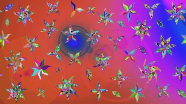 Çizim çiçek deseni duvar kâğıdı olarak kullanılabilir. Raster illüstrasyonu. Pembe renkte çiçekler.