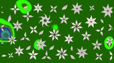 Tatil havası. Nazik romantik baskı. Yeşil renkli çiçekler. Raster güzel bir çiçek deseni çizmiş. Bahar mevsimi.