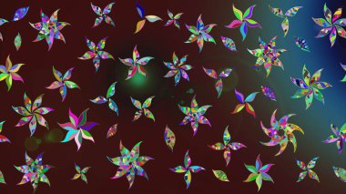 Hediye ambalaj kağıdı, tebrik kartları, posterler ve pankart tasarımı. Kahverengi renkli çiçekler. Raster düz çiçek çizim deseni.