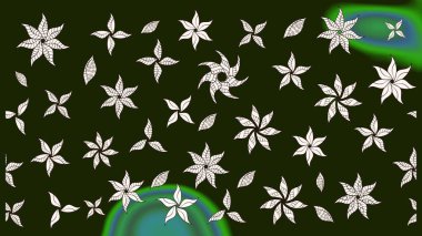 Desen, çizim, çiçek sınırı. Güzel, parlak, pürüzsüz kumaş, tuval. Kıvırcık, parlak örgü. Eski moda arka plan. Çiçek çelengi. Raster illüstrasyonu.