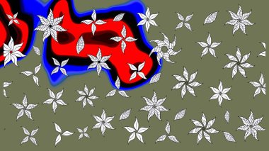 Robot resim. Küçük çiçekteki sevimli çiçek deseni. Raster illüstrasyonu.