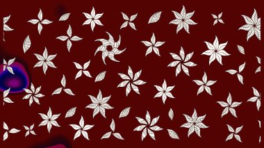 Raster illüstrasyonu. Kırmızı renkte çiçekler. Küçük çiçekte sevimli çiçek deseni var..