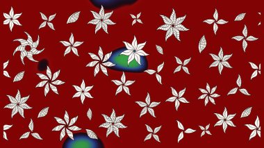 Kibarca, kırmızı renkte bahar çiçekleri. Raster illüstrasyonu. Raster çiçekleri klasik tarzda çizilmiş. Çiçekli yumuşak çizim deseni.