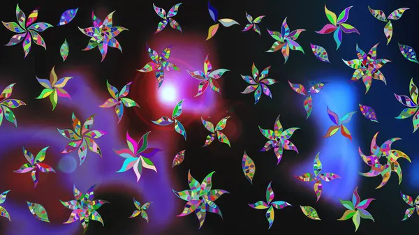 Suluboya tarzında gri renkli çiçekler. Raster illüstrasyonunda çiçek deseni çizimi.