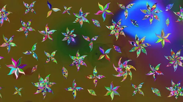 Çiçekler suluboya tarzında yeşil renkte. Suluboya çizim kalıbı. Çiçek izi.