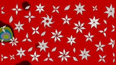 Kırmızı renkte çiçekler. Çiçekli karalama şeklinde Raster çiçek deseni. Nazik, sevimli çiçek arkaplanı..