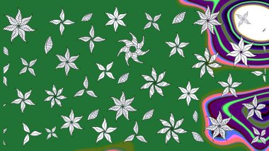 Küçük çiçekteki sevimli çiçek deseni. Robot resim. Raster illüstrasyonu.