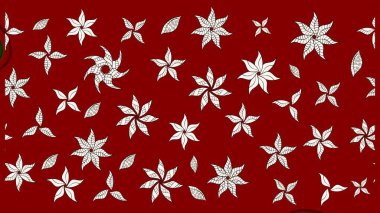 Raster illüstrasyonu. Güzel kumaş deseni. Raster illüstrasyonundaki çiçek desenli çizim. Kırmızı renklerde.