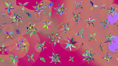 Raster illüstrasyonu. Tekstil veya kitap kapakları, imalat, duvar kağıtları, baskı, hediye paketi ve yapıştırma kitabı için çiçek eskizi geçmişi. Küçük ölçekli çiçeklerdeki basit sevimli desen.