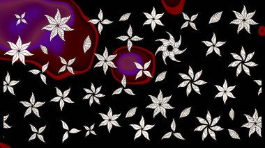 Moda baskıları için zarif bir şablon. Halk tarzı. Modern çiçek arkaplanı. Parlak renkli çiçekleri ve siyah yaprakları olan harika bir çiçek deseni..