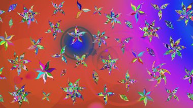 Tomurcukları papatya çiçekleri olan sevimli bir çiçek deseni. Eskiz geçmişi. Raster illüstrasyonu. Kumaş, tekstil, duvar kağıdı baskısı için. Eski usul. Miles Fleur, dandik süs.