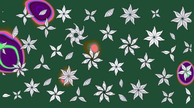 Renkli Bahar Teması eskiz kalıbı. Düz Çiçek Elementleri Tasarımı. Raster..