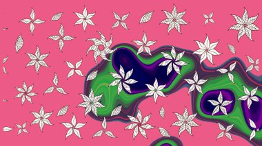 Çiçekli karalama şeklinde Raster çiçek deseni. Nazikçe, güzel çiçek arkaplanı. Pembe renkte çiçekler.