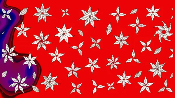 Çiçek deseni. Chichi 'nin kumaş kalıbını çiz. Renkli Bahar Teması eskiz kalıbı. Düz Çiçek Elementleri Tasarımı. Raster illüstrasyonu.