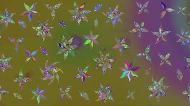 Küçük çiçekteki sevimli çiçek deseni. Kahverengi renkli çiçekler. Raster illüstrasyonu.