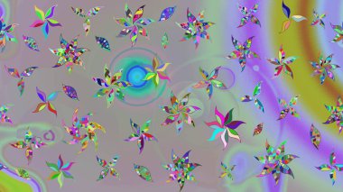 Çiçek deseni. Raster güzel kumaş deseni çiziyor. Renkli Bahar Teması eskiz kalıbı. Düz Çiçek Elementleri Tasarımı.