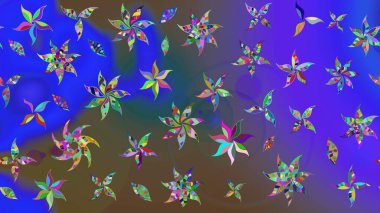 Çiçekli çiçek deseni, suluboya. Raster deseni. Süslü kumaş deseni.