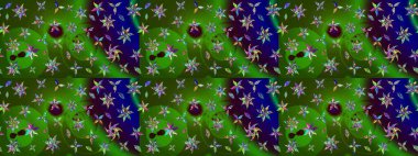 Raster illüstrasyonu. Yeşil renkli çiçekler. El çizimi çiçekli soyut çizim deseni.