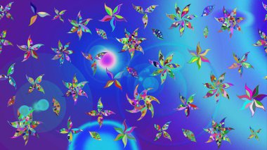 Nazik, narin çiçek arkaplanı. Mavi renkli çiçekler. Raster çiçek desenli ve çiçekli..