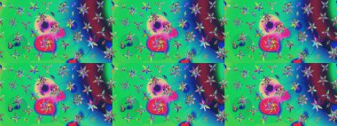 Taslak dekoratif arka plan, çiçek mandala. Çiçek. Raster illüstrasyonu. Yeşil renklerde.