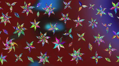 Çiçekler suluboya eskiz deseni. Raster Stili kumaş deseni.