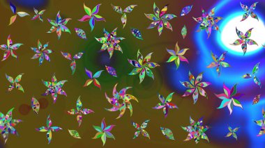 Küçük çiçekteki sevimli çiçek deseni. Yeşil renkte çiçekler.