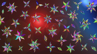 Soyut etnik raster çizim kalıbı. Vadinin çiçekleri kahverengi renklerde. Çiçekler..