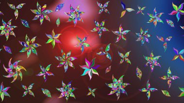 Sevimli çiçek raster deseni. Sketch Colour Spring Theme eskiz kalıbı. Düz Çiçek Elementleri Tasarımı. Kahverengi renkte çiçekler.