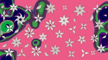 Küçük çiçekteki sevimli çiçek deseni. Raster deseni. Raster illüstrasyonu. Nazikçe, yaz çiçekleri pembe renklerde.