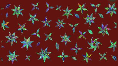 Raster illüstrasyonu. Küçük çiçekli basit bir çiçek çizimi. Moda baskısı, albüm, ambalaj kağıdı ve duvar kağıdı için zarif dekoratif süslemeler. Kırmızı renkte şirin çiçekler..