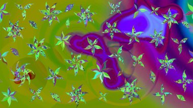 Raster illüstrasyonu. Organik motif arka planı. Ultraviyole kumaş deseni. Çizim deseni.