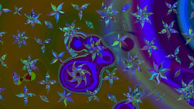 Çiçek desenli raster, kahverengi çizgi grafik desenli soyut raster arkaplan. Modern stil dokusu.