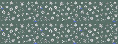 Küçük çiçekli basit bir çiçek çizimi. Tarafsız renklerde şirin çiçekler. Moda baskısı, albüm, ambalaj kağıdı ve duvar kağıdı için zarif dekoratif süslemeler. Raster illüstrasyonu.