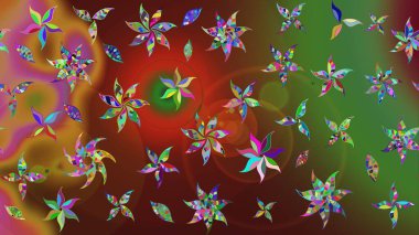 Raster stili kumaş deseni. Çiçekler suluboya çizim deseni.