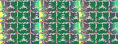 Renklerle. Renkli papatya deseni. Raster illüstrasyonu.