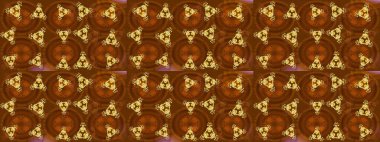 Altın renkler. Kar tanelerinin soyut arkaplanlı Noel şablonu. Noel ve yeni yıl moda baskıları için tatil tasarımı. Raster illüstrasyonu.