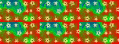 Yeni yıl kar tanesi. Düz kar karalama ikonları, yılbaşı afişi için kar taneleri silueti, kartlar. Yeşil, kahverengi ve turuncu renkler üzerine şirin soyut kar tanesi raster tasarımı.