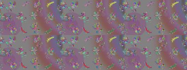 Çiçekli el çizimi çizimi deseni. Modern, gri, mor ve pembe raster arka plan duvar kâğıdı çizgisi, desenli desenli desenli çiçekler, çiçekli süsler..