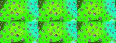 Zarif, parlak ve yeşil çiçek desenli bir taslak. Raster. Sabıka baskıları, bebek kıyafetleri, duvar kâğıtları, paket kutuları vb..