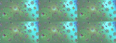 Sanat, çiçeklere ilham verir ve arka plan bırakır. Yeşil el çizimi desen. Karalama çiçekleri çizim kalıbı. Raster deseni.