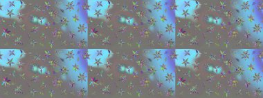 Suluboya çizimi. Çiçekli eskiz deseni. Gri renkli çiçekler. El çizimi.